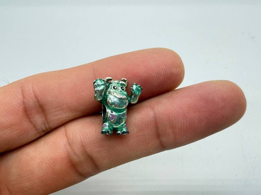 Pandora Disney Pixar Monsters Inc Sulley Charm 925 Silver Blue Purple Enamel
